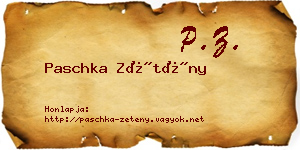 Paschka Zétény névjegykártya